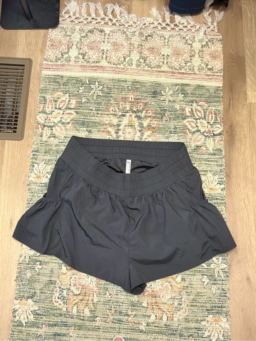 Free people “Get your flirt on” Women's Black Athletic Ruffle Hem Shorts